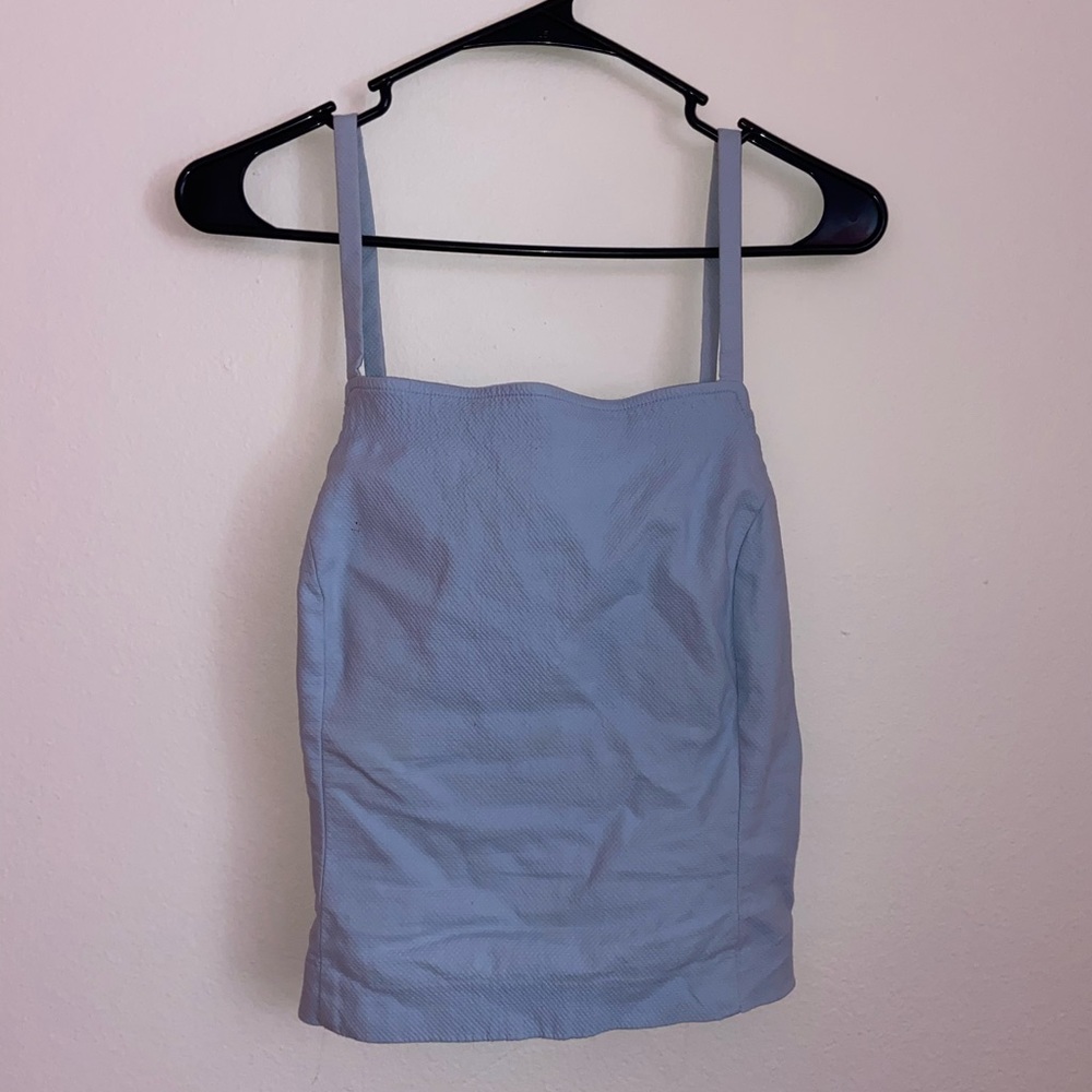 Blue Crop Tank Top